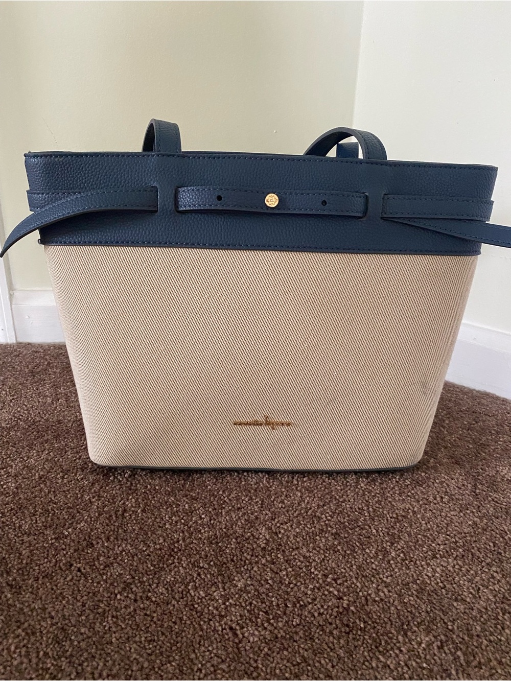 Nanette Lepore Navy and Cream Tote